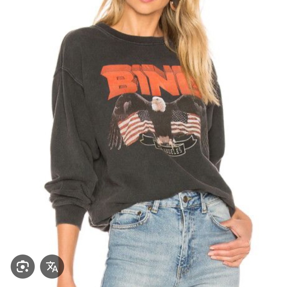 Anine Bing Vintage Sweatshirt in Black
